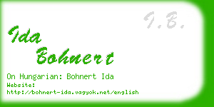 ida bohnert business card